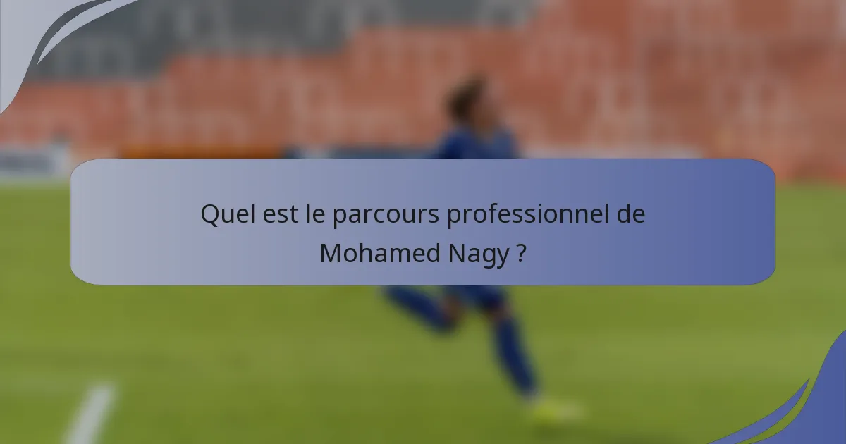 Quel est le parcours professionnel de Mohamed Nagy ?