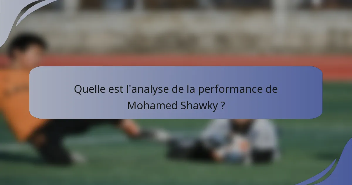 Quelle est l'analyse de la performance de Mohamed Shawky ?